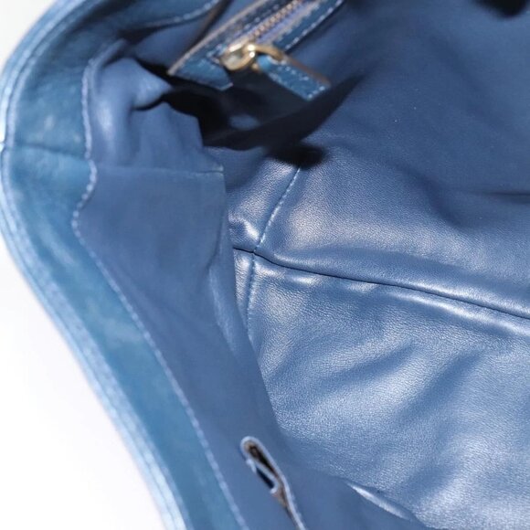 GUCCI Shoulder Bag Leather Blue Gold 338985 Auth 123404 - Picture 13 of 16